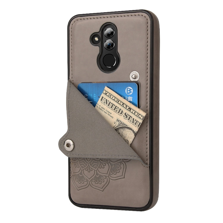 For Huawei Mate 20 Lite Embossed Pattern PU + TPU Protective Case with Holder & Wallet & Card Slots