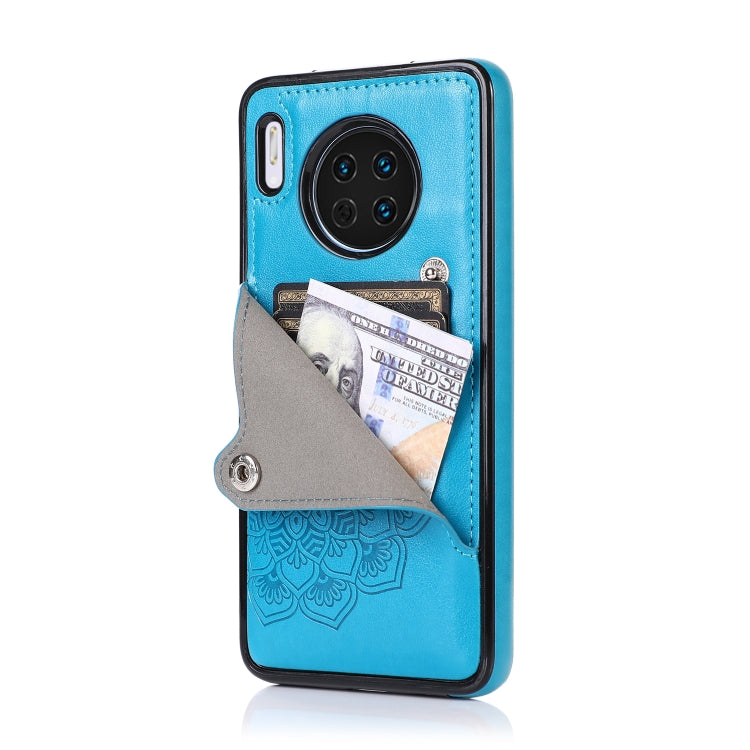 For Huawei Mate 30 Embossed Pattern PU + TPU Protective Case with Holder & Wallet & Card Slots