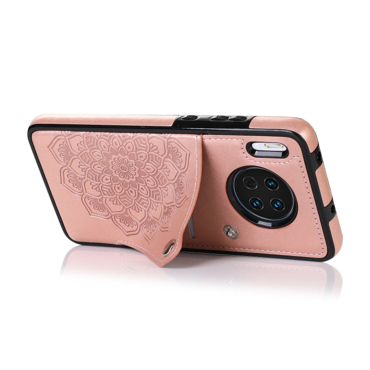 For Huawei Mate 30 Embossed Pattern PU + TPU Protective Case with Holder & Wallet & Card Slots
