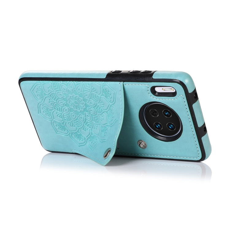 For Huawei Mate 30 Embossed Pattern PU + TPU Protective Case with Holder & Wallet & Card Slots