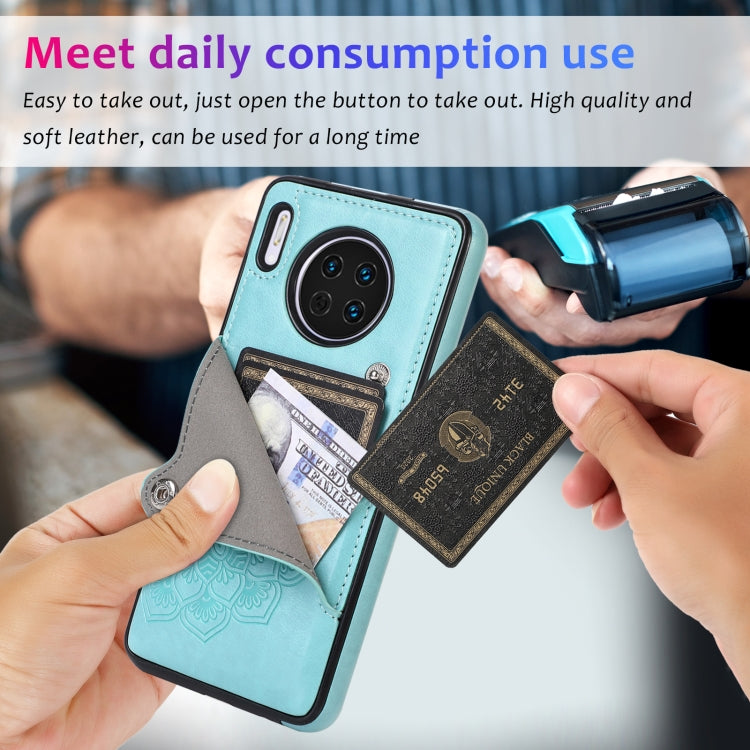 For Huawei Mate 30 Embossed Pattern PU + TPU Protective Case with Holder & Wallet & Card Slots