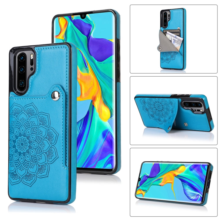 For Huawei P30 Pro Embossed Pattern PU + TPU Protective Case with Holder & Wallet & Card Slots