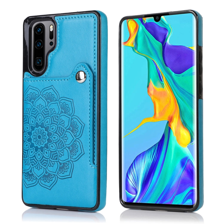For Huawei P30 Pro Embossed Pattern PU + TPU Protective Case with Holder & Wallet & Card Slots