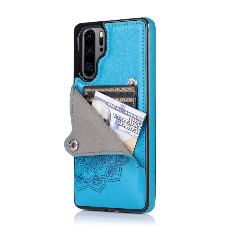 For Huawei P30 Pro Embossed Pattern PU + TPU Protective Case with Holder & Wallet & Card Slots