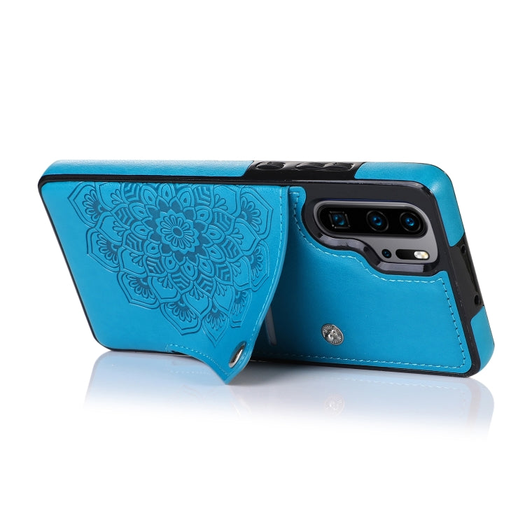 For Huawei P30 Pro Embossed Pattern PU + TPU Protective Case with Holder & Wallet & Card Slots
