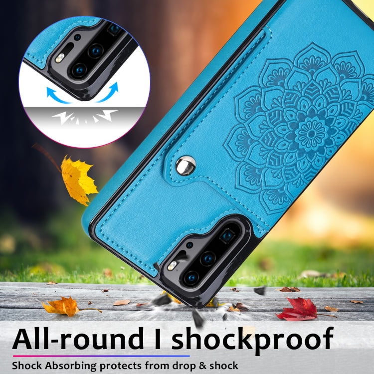 For Huawei P30 Pro Embossed Pattern PU + TPU Protective Case with Holder & Wallet & Card Slots