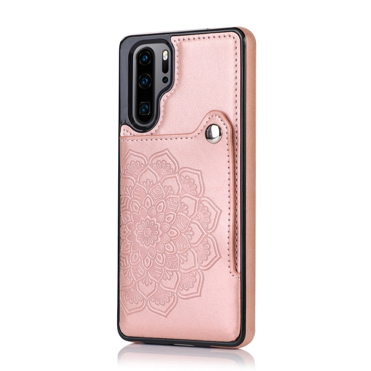 For Huawei P30 Pro Embossed Pattern PU + TPU Protective Case with Holder & Wallet & Card Slots