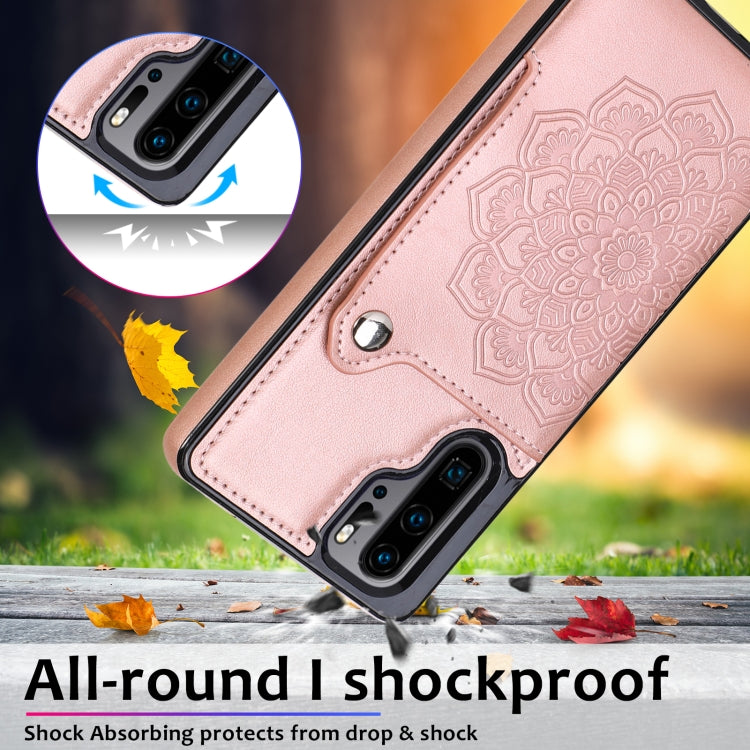 For Huawei P30 Pro Embossed Pattern PU + TPU Protective Case with Holder & Wallet & Card Slots