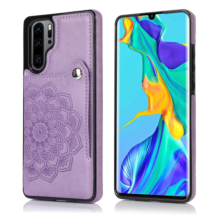 For Huawei P30 Pro Embossed Pattern PU + TPU Protective Case with Holder & Wallet & Card Slots