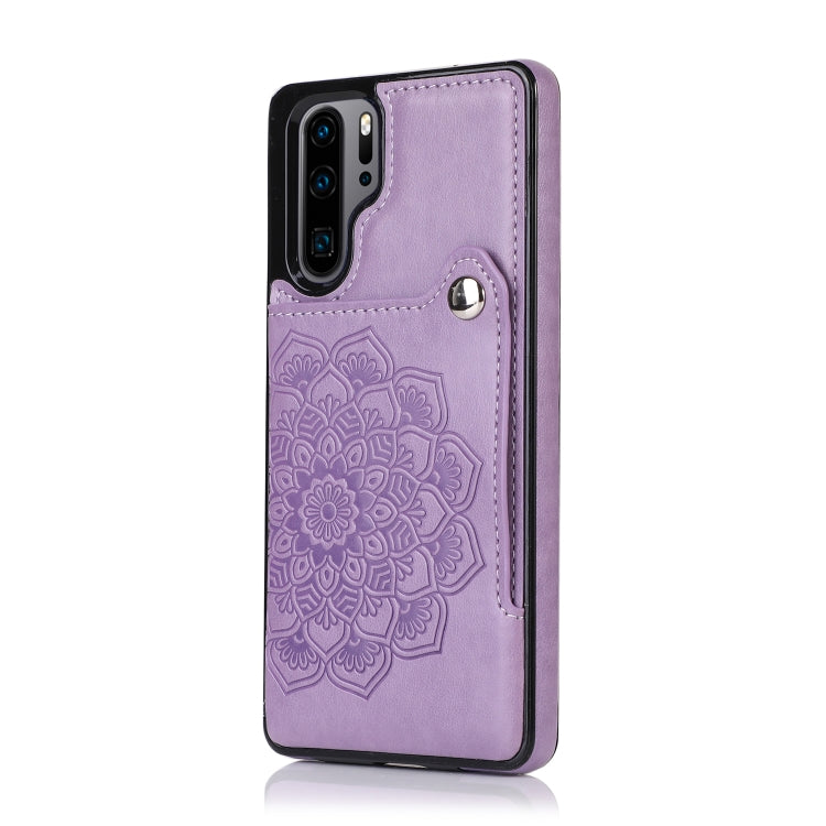 For Huawei P30 Pro Embossed Pattern PU + TPU Protective Case with Holder & Wallet & Card Slots
