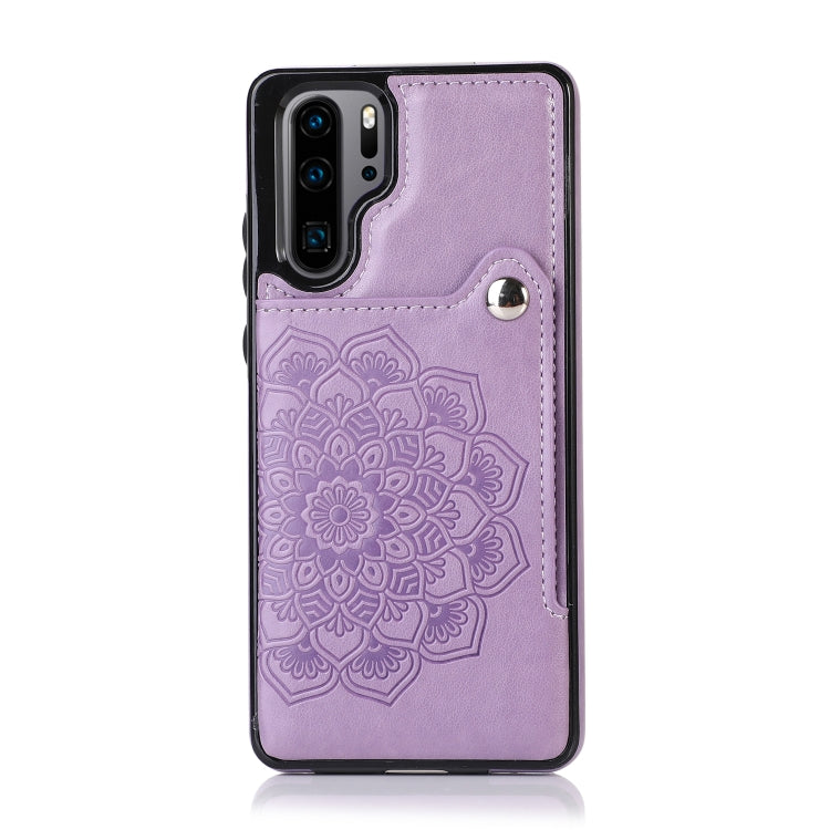For Huawei P30 Pro Embossed Pattern PU + TPU Protective Case with Holder & Wallet & Card Slots