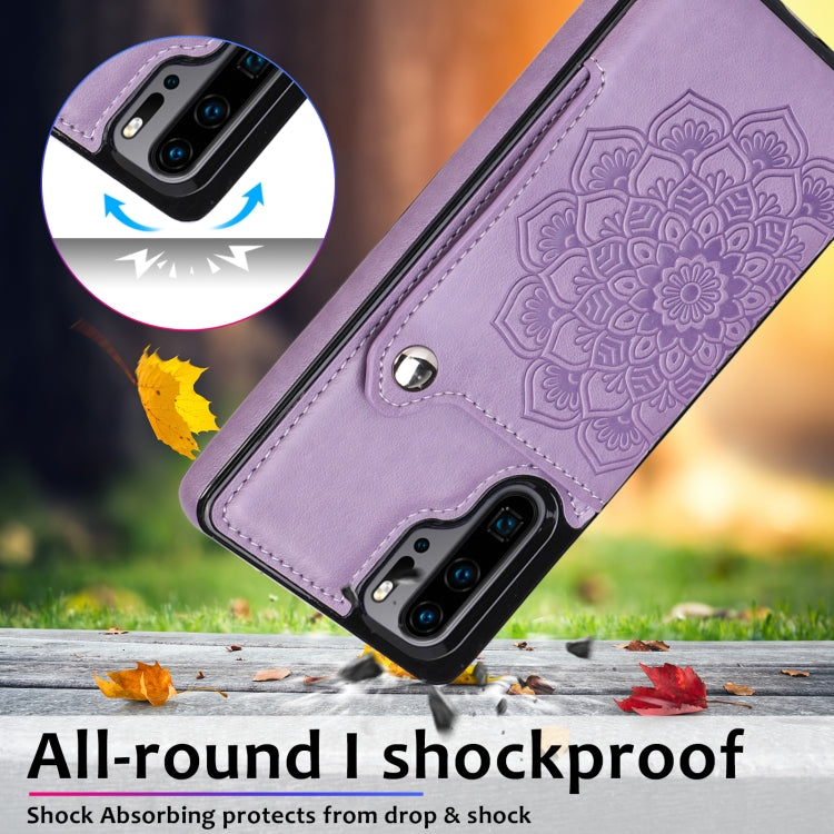 For Huawei P30 Pro Embossed Pattern PU + TPU Protective Case with Holder & Wallet & Card Slots