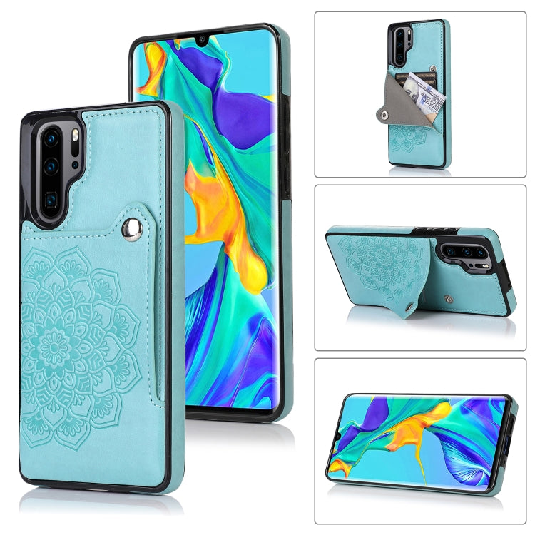 For Huawei P30 Pro Embossed Pattern PU + TPU Protective Case with Holder & Wallet & Card Slots