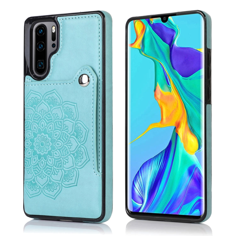 For Huawei P30 Pro Embossed Pattern PU + TPU Protective Case with Holder & Wallet & Card Slots