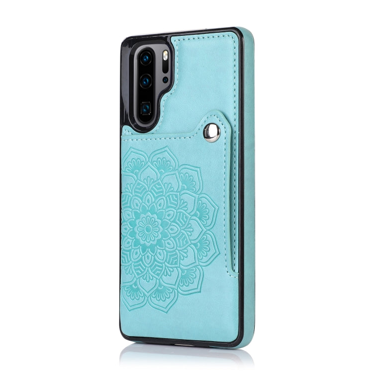 For Huawei P30 Pro Embossed Pattern PU + TPU Protective Case with Holder & Wallet & Card Slots
