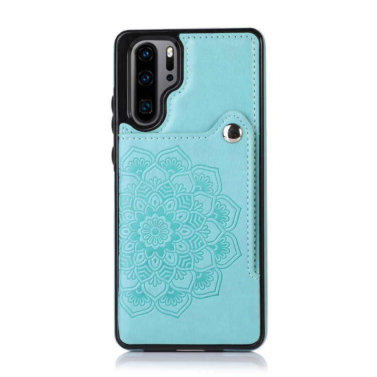 For Huawei P30 Pro Embossed Pattern PU + TPU Protective Case with Holder & Wallet & Card Slots