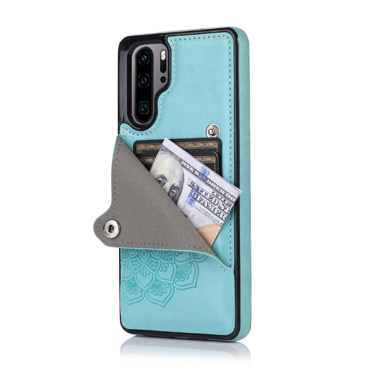 For Huawei P30 Pro Embossed Pattern PU + TPU Protective Case with Holder & Wallet & Card Slots