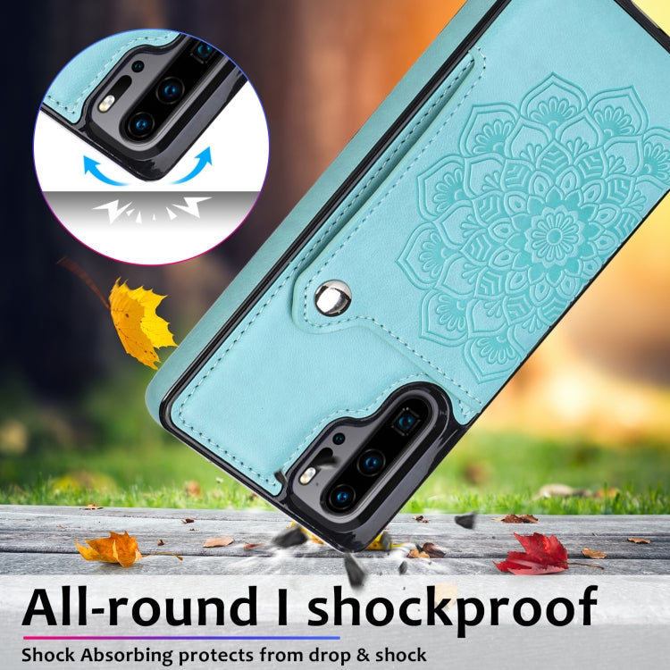For Huawei P30 Pro Embossed Pattern PU + TPU Protective Case with Holder & Wallet & Card Slots