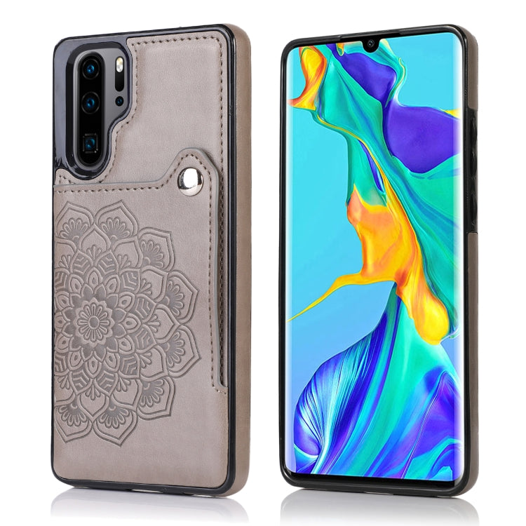 For Huawei P30 Pro Embossed Pattern PU + TPU Protective Case with Holder & Wallet & Card Slots