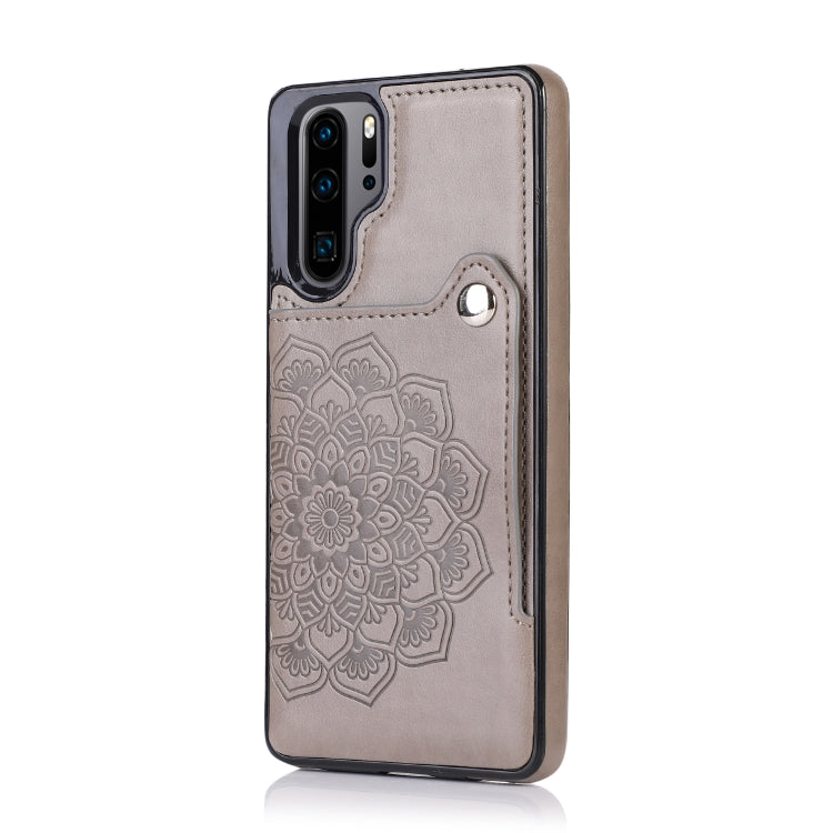 For Huawei P30 Pro Embossed Pattern PU + TPU Protective Case with Holder & Wallet & Card Slots