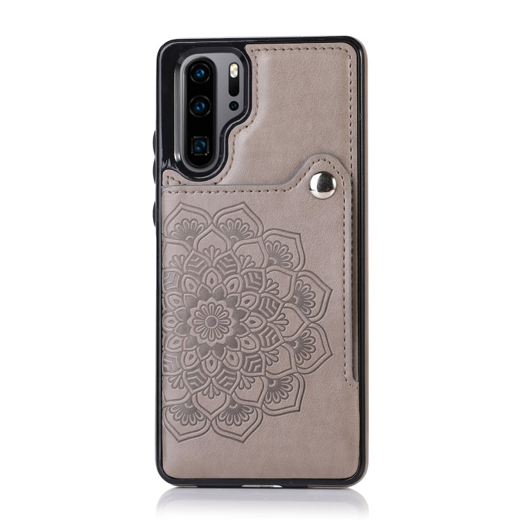 For Huawei P30 Pro Embossed Pattern PU + TPU Protective Case with Holder & Wallet & Card Slots