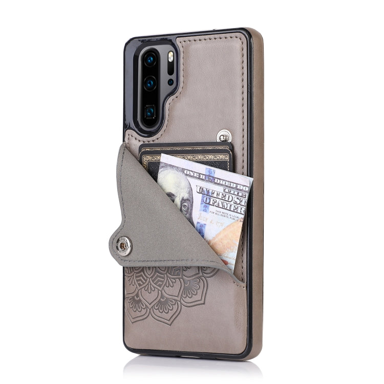 For Huawei P30 Pro Embossed Pattern PU + TPU Protective Case with Holder & Wallet & Card Slots