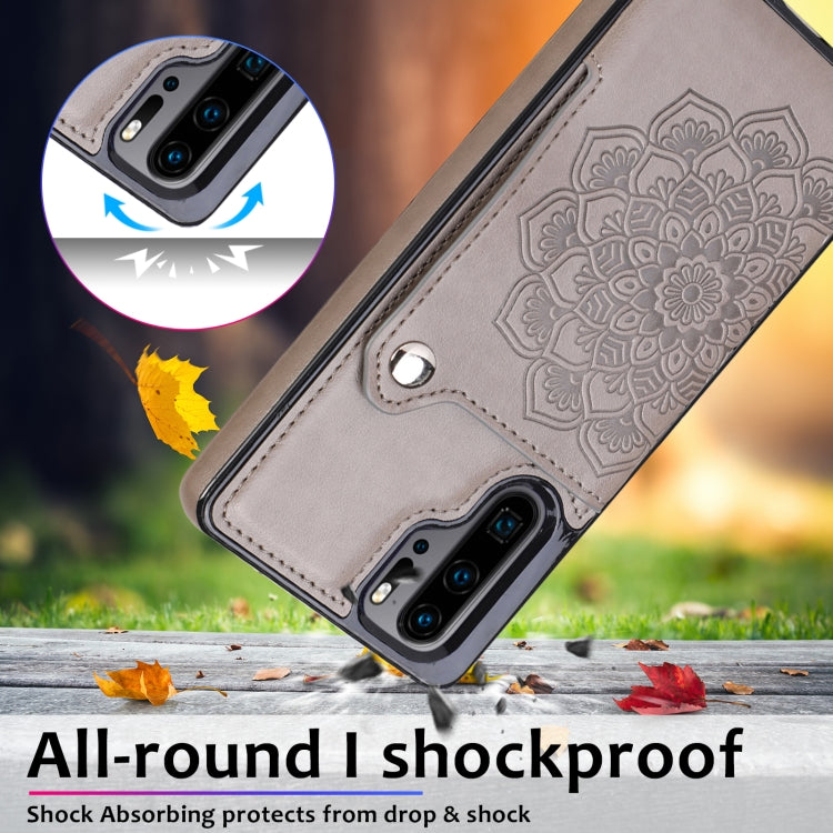 For Huawei P30 Pro Embossed Pattern PU + TPU Protective Case with Holder & Wallet & Card Slots