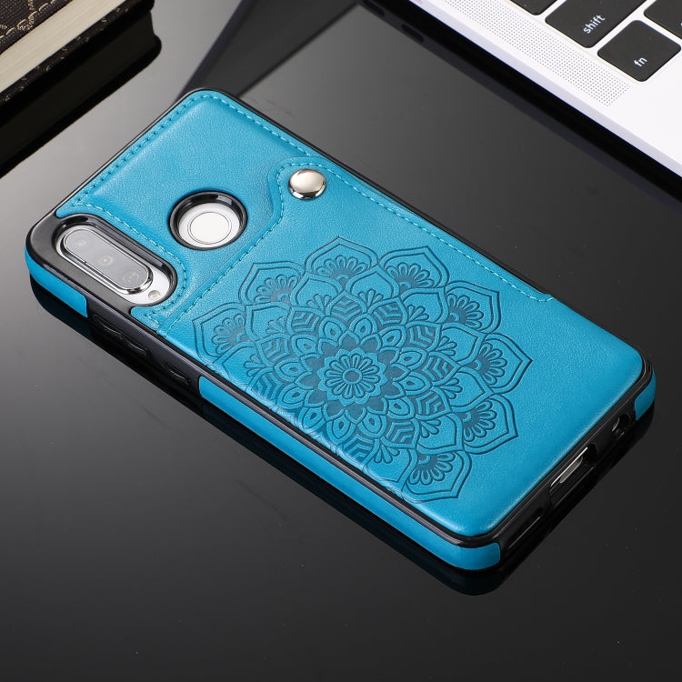For Huawei P30 Lite Embossed Pattern PU + TPU Protective Case with Holder & Wallet & Card Slots