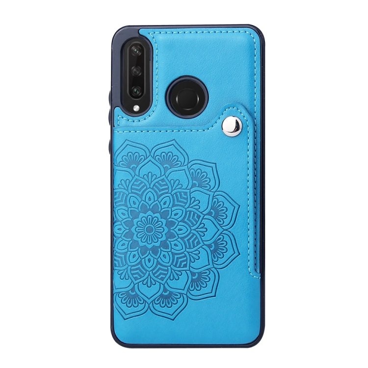 For Huawei P30 Lite Embossed Pattern PU + TPU Protective Case with Holder & Wallet & Card Slots