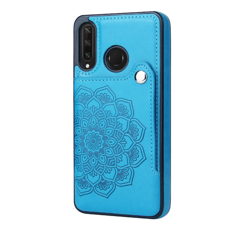 For Huawei P30 Lite Embossed Pattern PU + TPU Protective Case with Holder & Wallet & Card Slots