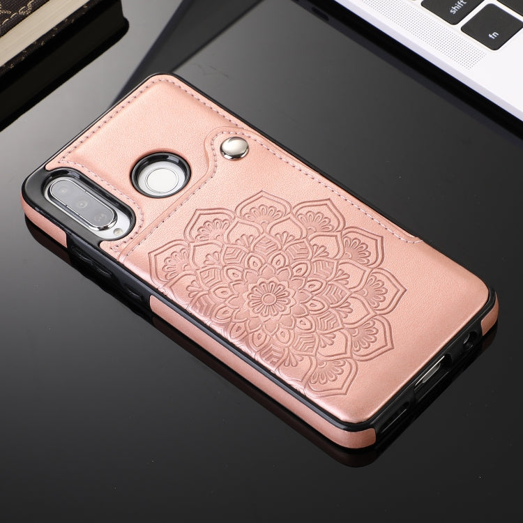For Huawei P30 Lite Embossed Pattern PU + TPU Protective Case with Holder & Wallet & Card Slots