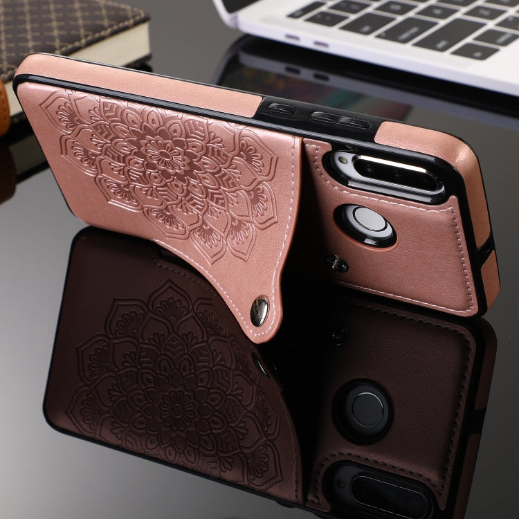 For Huawei P30 Lite Embossed Pattern PU + TPU Protective Case with Holder & Wallet & Card Slots
