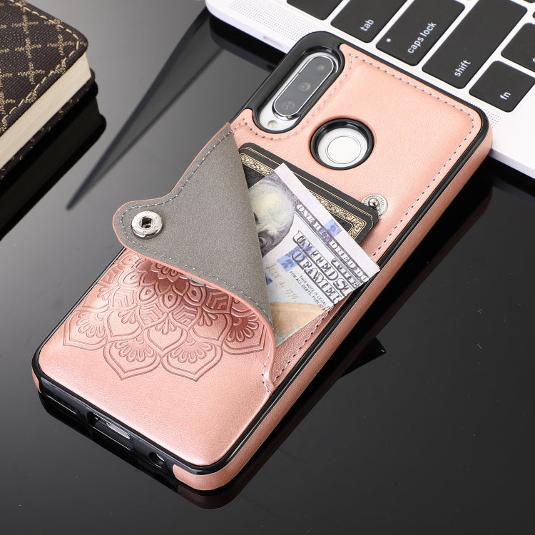 For Huawei P30 Lite Embossed Pattern PU + TPU Protective Case with Holder & Wallet & Card Slots