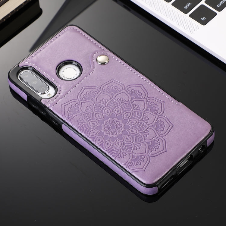 For Huawei P30 Lite Embossed Pattern PU + TPU Protective Case with Holder & Wallet & Card Slots