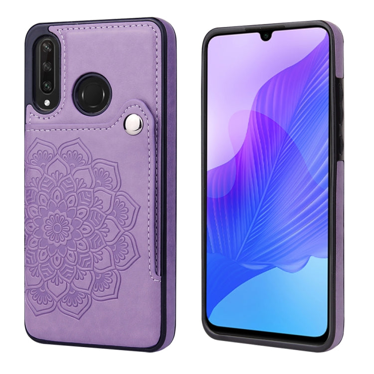 For Huawei P30 Lite Embossed Pattern PU + TPU Protective Case with Holder & Wallet & Card Slots