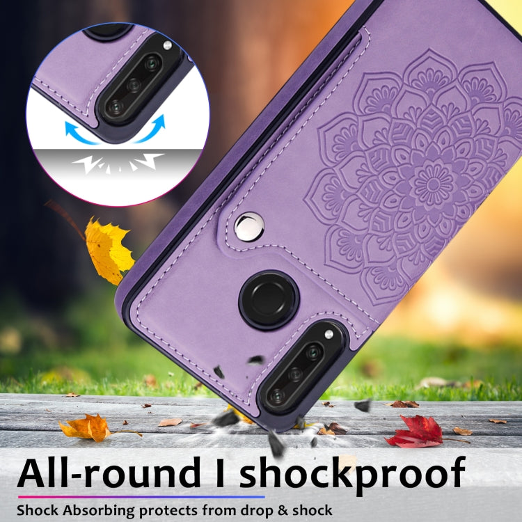 For Huawei P30 Lite Embossed Pattern PU + TPU Protective Case with Holder & Wallet & Card Slots
