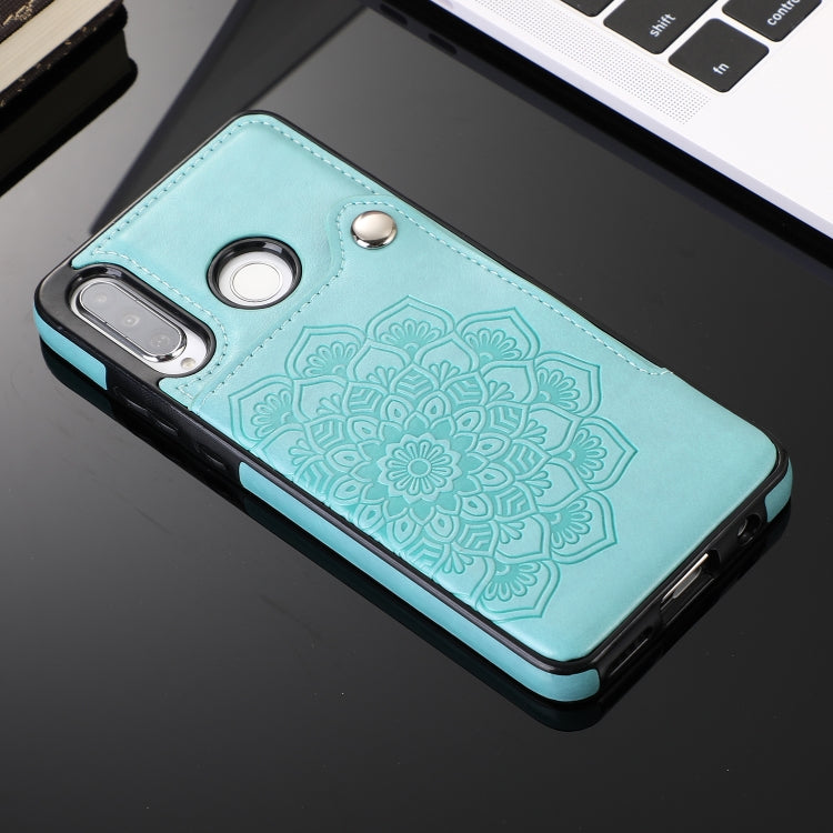 For Huawei P30 Lite Embossed Pattern PU + TPU Protective Case with Holder & Wallet & Card Slots