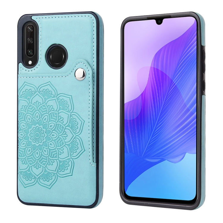 For Huawei P30 Lite Embossed Pattern PU + TPU Protective Case with Holder & Wallet & Card Slots