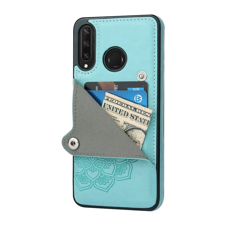 For Huawei P30 Lite Embossed Pattern PU + TPU Protective Case with Holder & Wallet & Card Slots