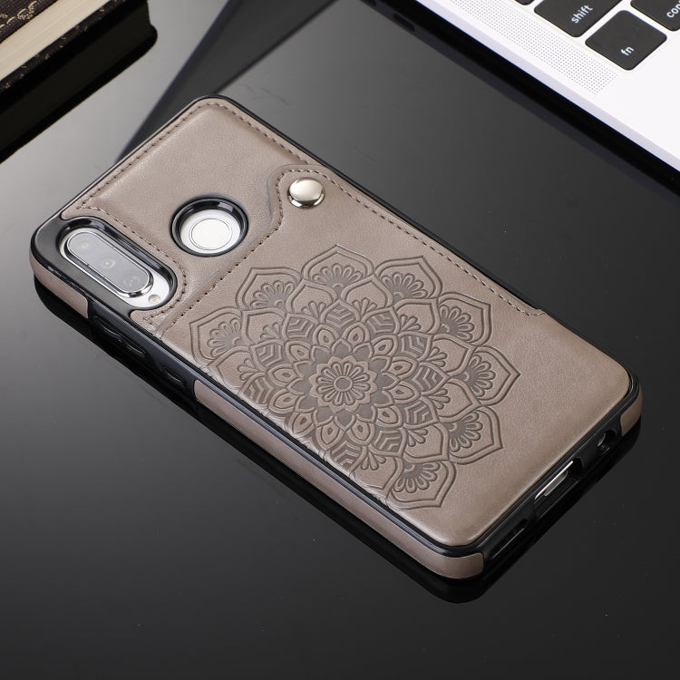 For Huawei P30 Lite Embossed Pattern PU + TPU Protective Case with Holder & Wallet & Card Slots