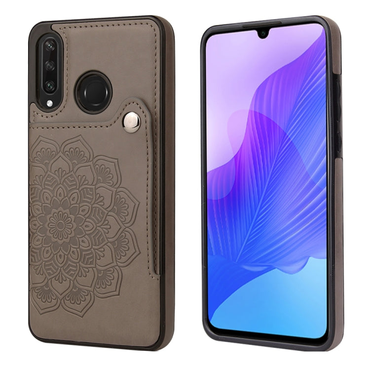 For Huawei P30 Lite Embossed Pattern PU + TPU Protective Case with Holder & Wallet & Card Slots