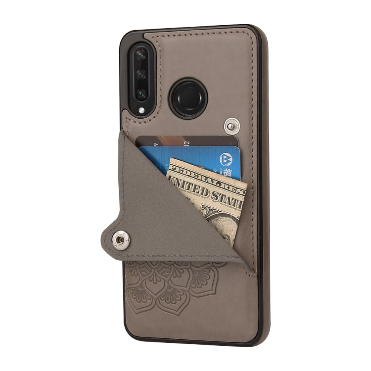 For Huawei P30 Lite Embossed Pattern PU + TPU Protective Case with Holder & Wallet & Card Slots