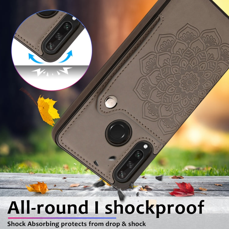 For Huawei P30 Lite Embossed Pattern PU + TPU Protective Case with Holder & Wallet & Card Slots