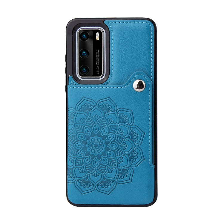 For Huawei P40 Embossed Pattern PU + TPU Protective Case with Holder & Wallet & Card Slots