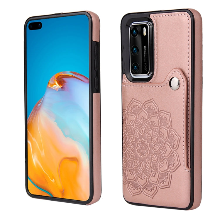 For Huawei P40 Embossed Pattern PU + TPU Protective Case with Holder & Wallet & Card Slots