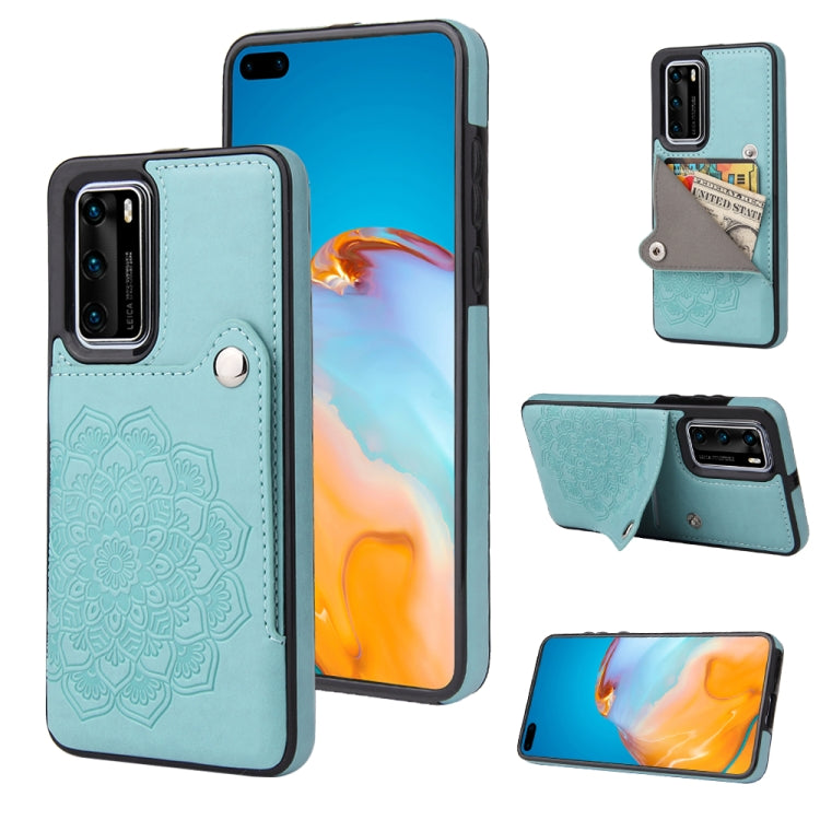 For Huawei P40 Embossed Pattern PU + TPU Protective Case with Holder & Wallet & Card Slots