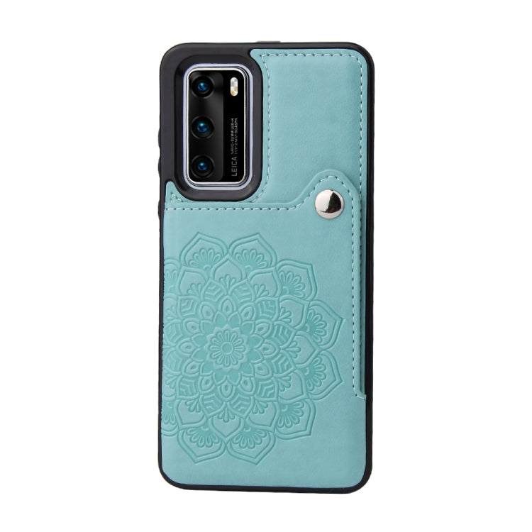 For Huawei P40 Embossed Pattern PU + TPU Protective Case with Holder & Wallet & Card Slots