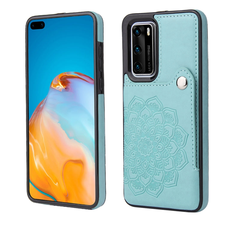 For Huawei P40 Embossed Pattern PU + TPU Protective Case with Holder & Wallet & Card Slots