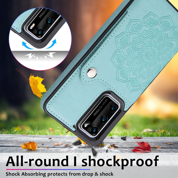 For Huawei P40 Embossed Pattern PU + TPU Protective Case with Holder & Wallet & Card Slots