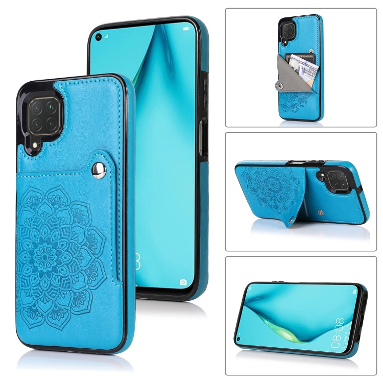 For Huawei P40 Lite Embossed Pattern PU + TPU Protective Case with Holder & Wallet & Card Slots